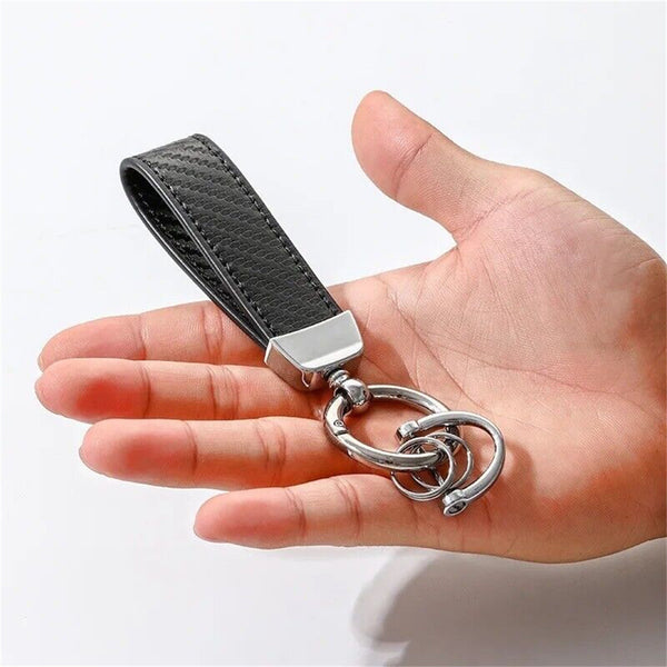 Universal Stylish Leather Car Key Rings Heavy Duty Gift Keyring Keychain Holder