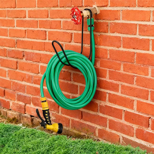 2PCS Metal Garden Hose Hangers Wall Mount Water Hose Storage Hooks Yard Organiser