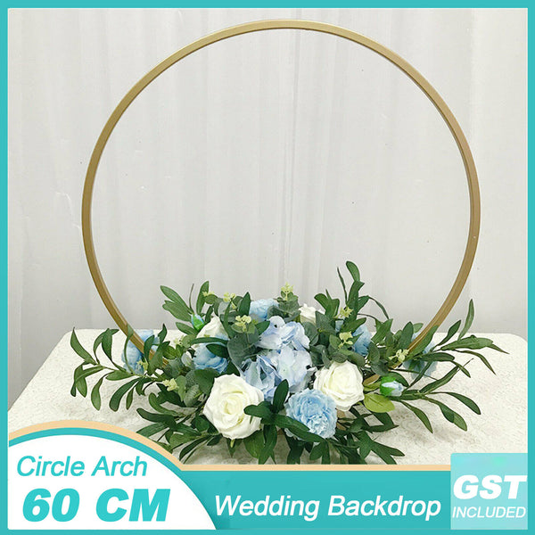 60cm Wedding Hoop Round Circle Arch Backdrop Flower Display Stand Background AU