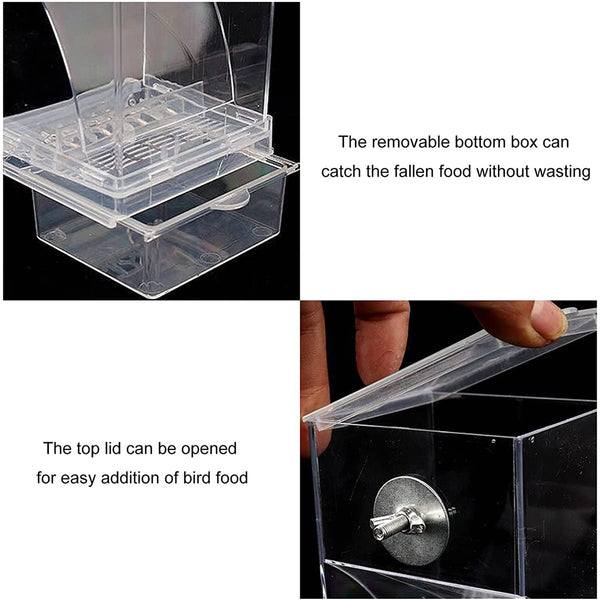 2PCS No Mess Bird Feeder Cup – Automatic Cage Food Dispenser