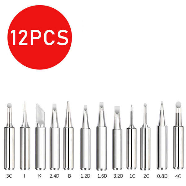 12PCS Soldering Iron Tips Solder Rework Lead Standard Size Accessories Parts AU