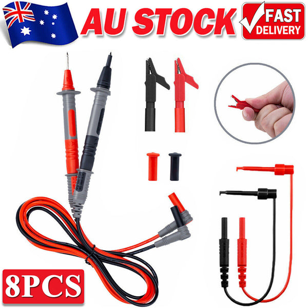 Alligator Clip Multimeter Test Leads for Meter Electrical Probes Tools Kit New