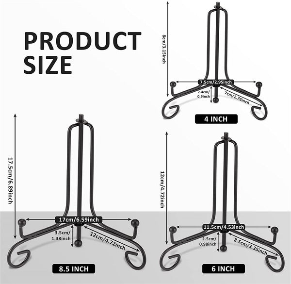 Plate Stands Iron Display Easel Photo Picture Bowl Dish Book Holder Frame Black