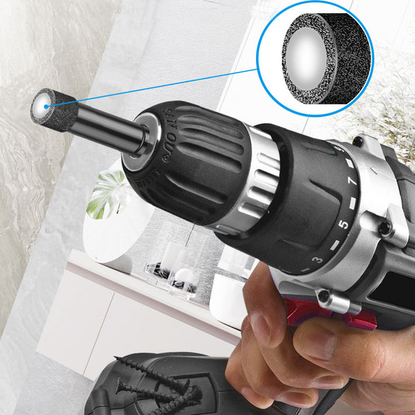 2pcs Dry Diamond Drill Bits 6/8mm For Porcelain Glass Tile Ceramic Marble Black