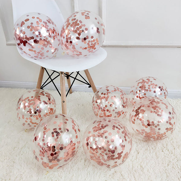 107Pcs Pink White Confetti Balloon Garland Arch Kit Birthday Wedding Party Decor