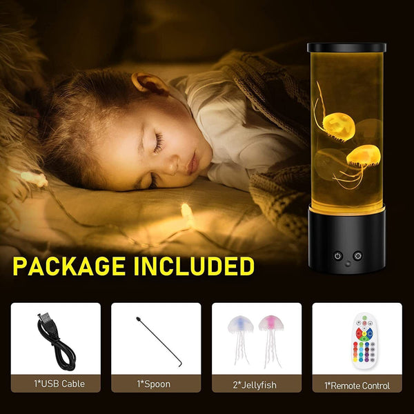 Jellyfish Lava Lamp Night Light Decor 17 Color Changing+Remote Aquarium Tank