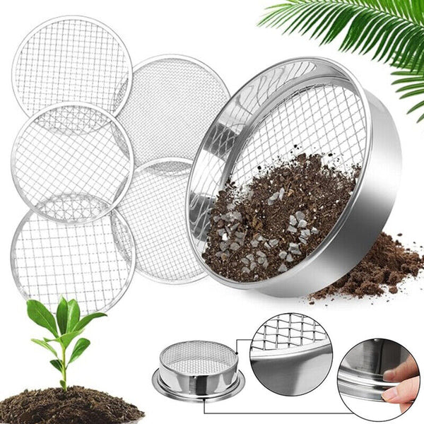 6PCS Soil Sieve Set Detachable Dirt Sifter Set With Shovel Meshes Riddle Sieve