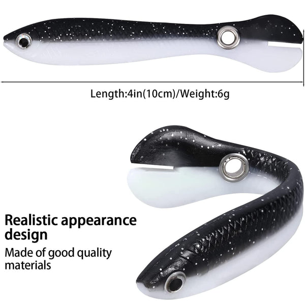 10Pcs Soft Fishing Lures Fake Bait Bionic Fishing Lure Saltwater & Freshwater AU