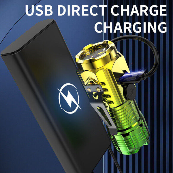 2X Three-Eyed Monster Mini Flashlight Flash Super Power Waterproof Camping Light