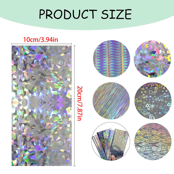 20pcs Reflective DIY Fishing Lure Sticker Holographic Adhesive Film Flash Tape
