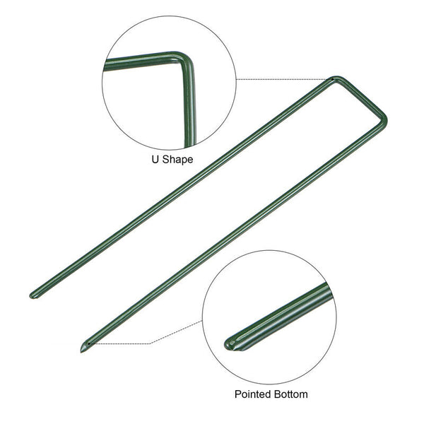 50PCS Synthetic Artificial Grass Turf Pins U Shaped Fastening Pegs Lawn Weed Mat