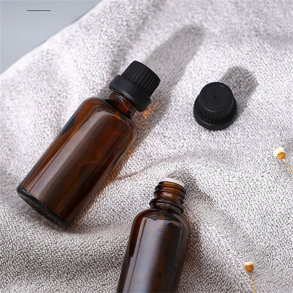 30PCS 10ML Amber Glass Essential Oil Bottles with Euro Dropper