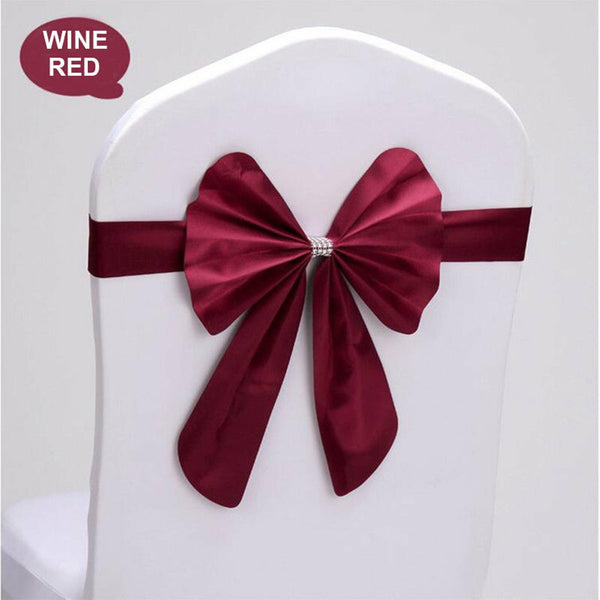 20PCS Satin Chair Sashes Wedding Party Chair Cover Bow Decorations