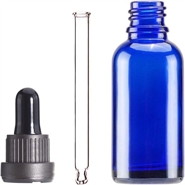 5-30PCS Blue Glass Liquid Dropper Reagent Eye Pipette Essential Oils Bottle AUS