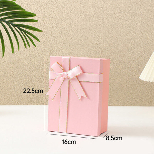 5PCS Elegant Folding Gift Box with Ribbon Bow One-Piece Shoe Apparel Box 22*16cm