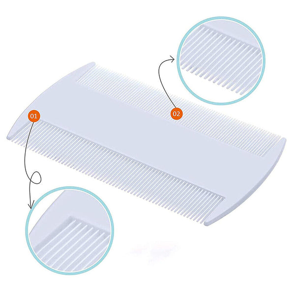 10PCS Fine Tooth Nit Comb Pet Fur Hair Flea Egg Double Sided Head Removal Brush