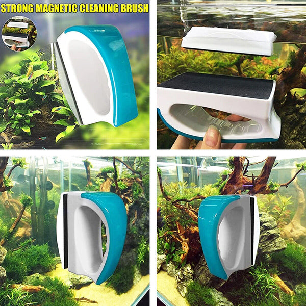 Magnetic Fish Tank Brush Algae Magnet Aquarium Cleaning Glass Aquatic Cleaner AU