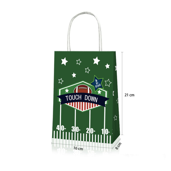24X Rugby Themed Kraft Paper Tote Bags Durable 150g Kraft Paper for Sports Fans