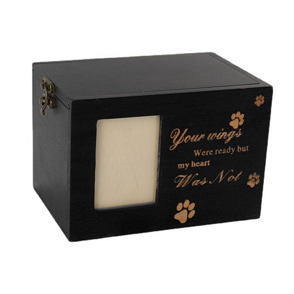 Memorial Pet Urns for Dogs Cats Ashes with Photo Wooden Urns Memory Box Keepsak