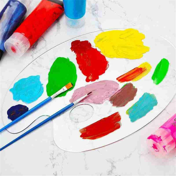 Artist Paint Clear Acrylic Makes Cleanup Mixing Palette+5PCS Palette Knife AUS