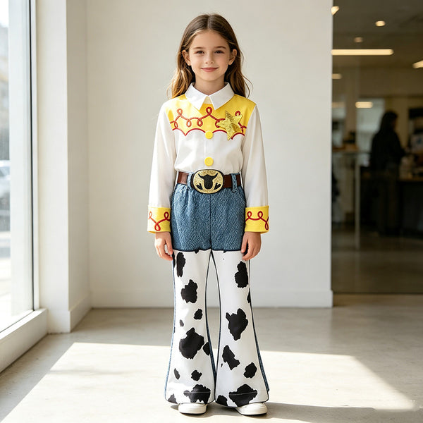 Girl wearing Toy Story Jessie costume - cowgirl Book Week outfit - Lets Party