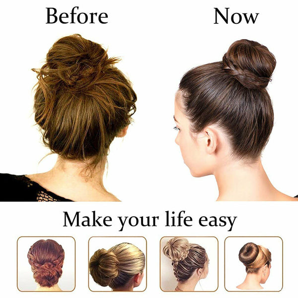 4PCS Hair Donut Foam Sponge Styling Hair Ring Bun Maker Former French Twist Tool