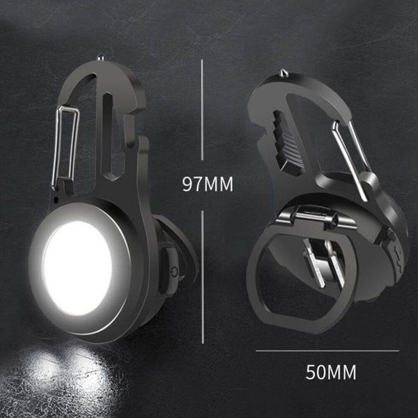 1/2x Pocket Torch COB Camping Rechargeable Keychain Work Light Mini Flashlight