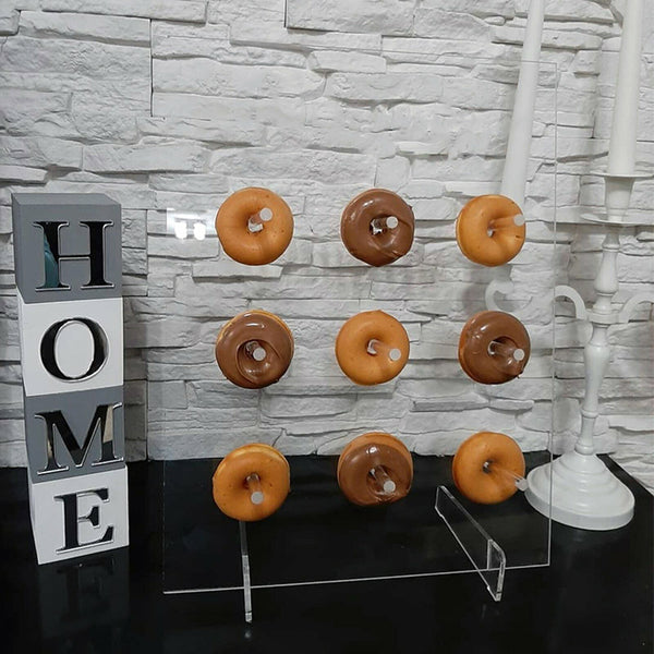 Acrylic Donuts Wall Display Stand Holder Candy Board Display Rack Party 9 Holes