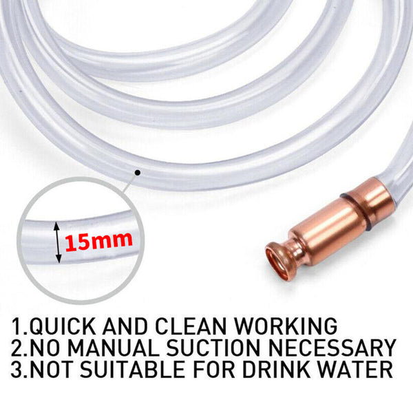 3 Meter Self Priming Siphon Hose Water Jiggler Liquid Transfer Fuel Hose Pump AU