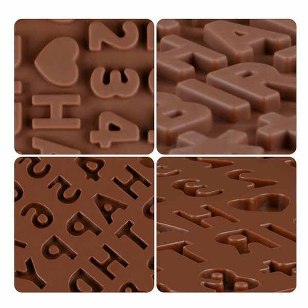 Happy Birthday Alphabet Number Silicone Mold Chocolate Cake Ice Jelly Tray Mould