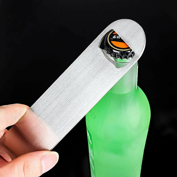 Bottle Opener Stainless Steel Flat Bar Blade Cap Remover Can Beer Drink