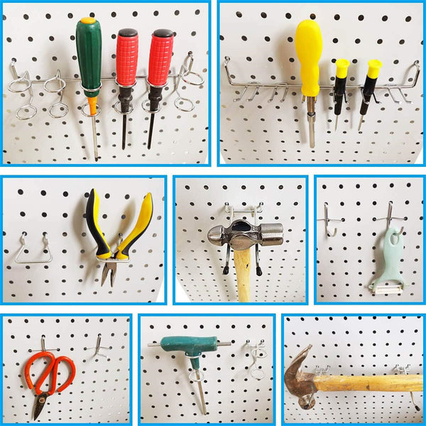 114PCS Pegboard Hooks Set Bins Peg Board Wall Hanger Garage Organizer Workshop