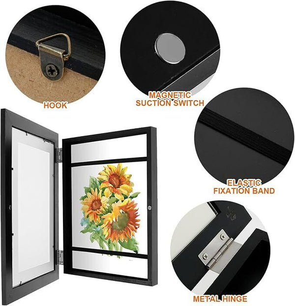 1PC Kids Art Frames Children Art Project Wooden Artwork Display Hold 50 Picture