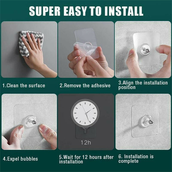 10PCS Punch-Free Self Adhesive Screw Sticker Wall Hanging Sucker Hook Nail New
