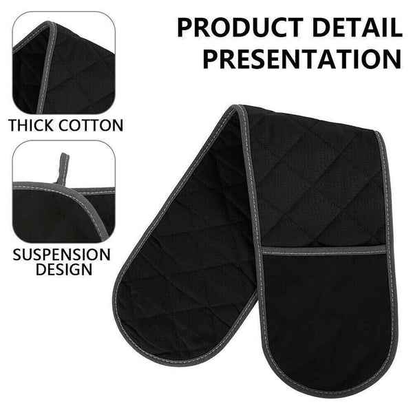 Cooking Resistant Kitchen Potholders Mitts Double Oven Glove Pot Holder Pad Heat