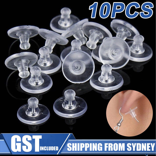 10X Large Plastic Rubber Disc Earring Backs To Secure Heavy Style Earrings AU
