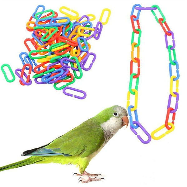 500PCS Plastic C-clips Hooks Chain C-links Sugar Glider Rat Parrot Bird Toys AU