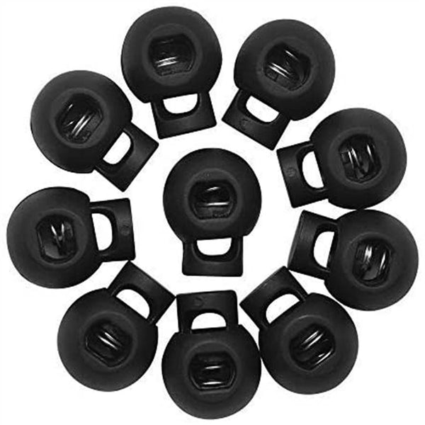 10X Single Double Hole Cord Lock Apparel Clamp Barrel Toggle Stopper Spring Stop