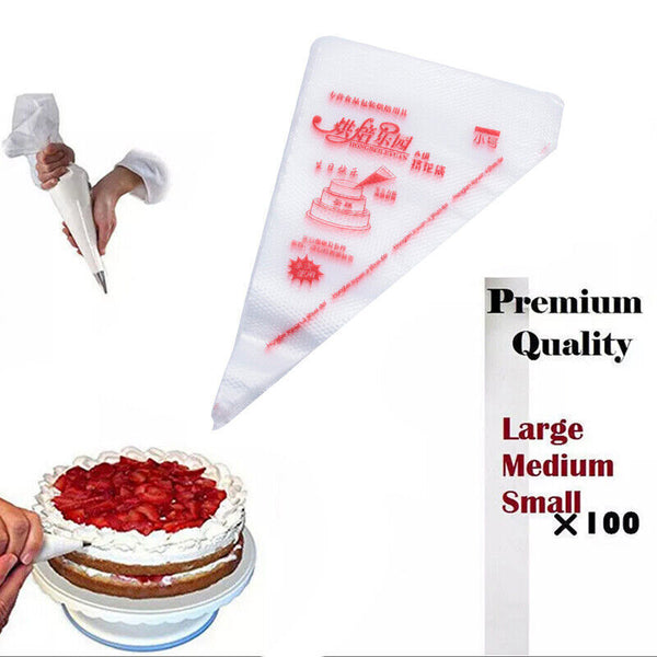 100-200PCS Disposable Piping Bags For Cake Decor Icing Frosting Piping NozzlesAU