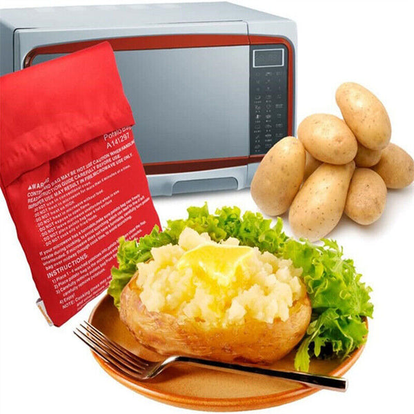 2X Microwave Potato Bag Baked Potato Corn Express Cooking Bag Reusable Washable