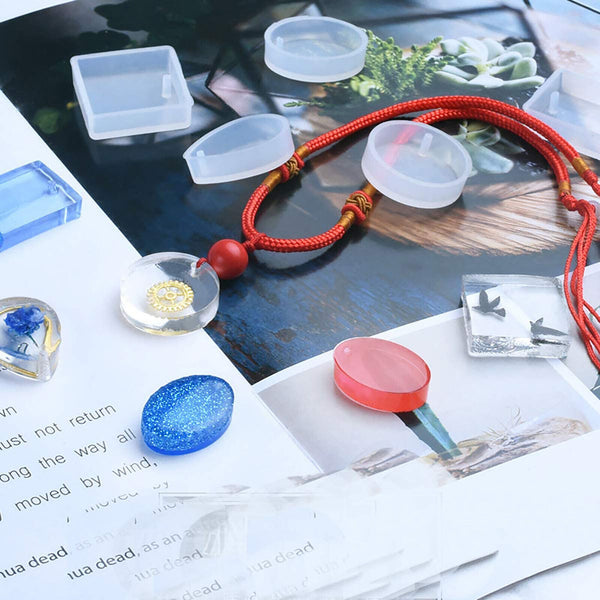 20PCS Mold Pendant Mould With Hanging Hole Jewelry Keychain Pendant DIY Craft AU