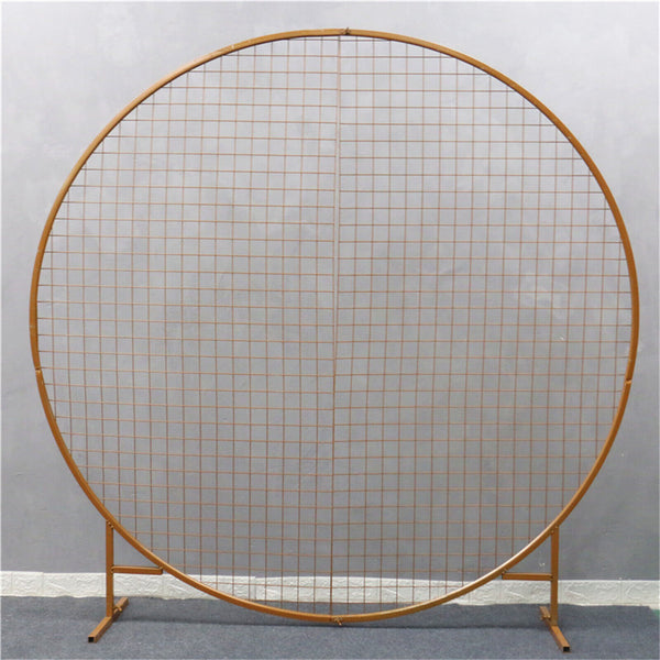 1.8M Iron Grid Mesh Wedding Arch Round DIY Stage Backdrop Decor Flower Stand Pr