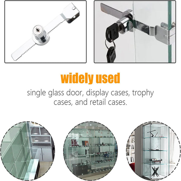 8X Sliding Window Glass Cabinet Lock Glass Door Lock Cabinet Display With Key AU