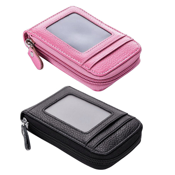 RFID Blocking Leather Wallet Coin Purse Credit Card Holder Men Women Anti-theft