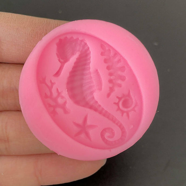 Sea Shell Seahorse Silicone Fondant Mould Cake Craft Starfish Icing Baking Mold