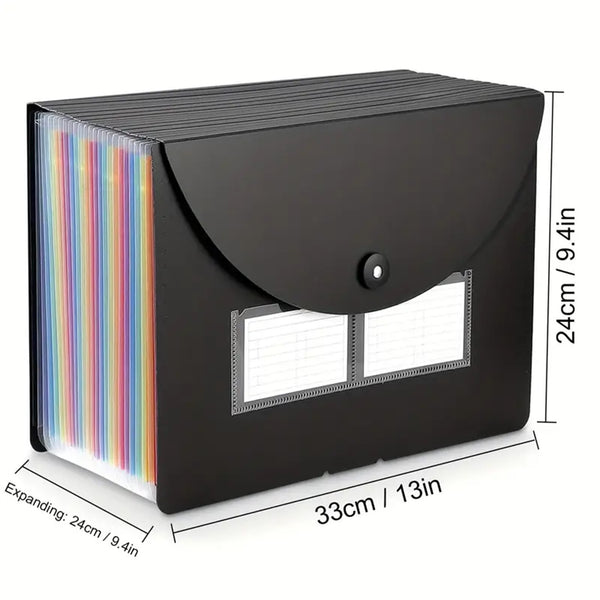 2PCS A4 Expanding File Organiser – 25 Pocket Document Storage Folder