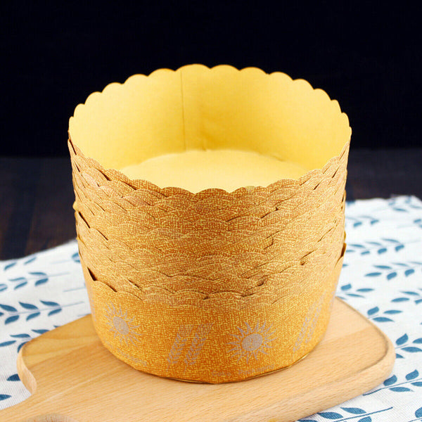 100PCS  High Temperature Kraft Paper Bread Cupcake Holder Resistant Paper Cup
