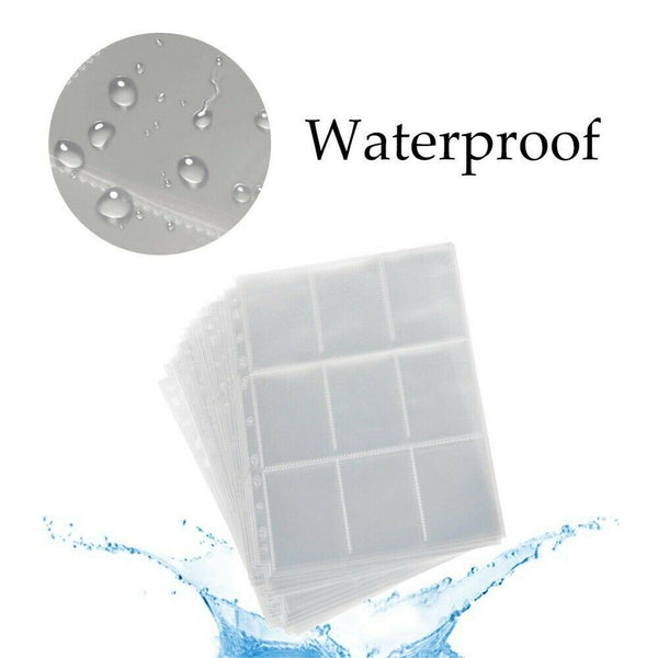 100pcs Wallets Album Pages Collection,Transparent Game Card Sleeves Holder Set