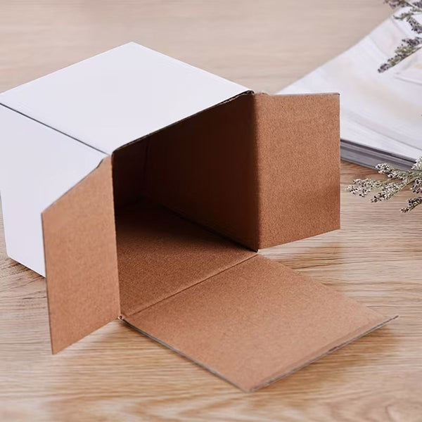 25PCS White Cardboard Gift Boxes Folding Cube Packaging Boxes Small Medium Large