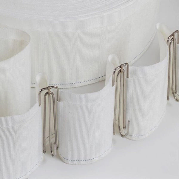6M Multifunction Curtain Heading Pleat Tape for Home Sewing Curtain +15 x Hooks